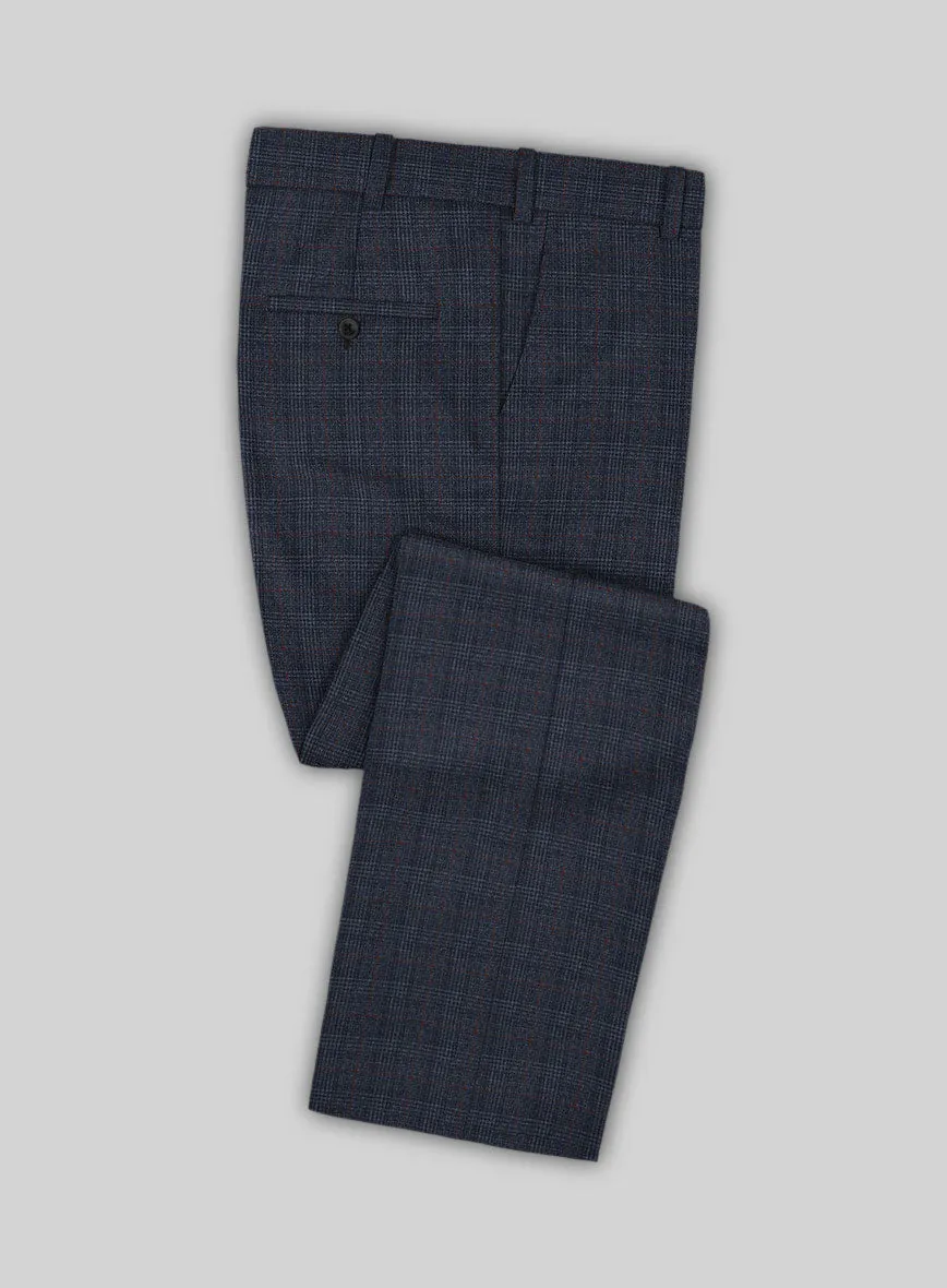 Italian Flick Blue Checks Flannel Suit