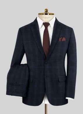 Italian Gaze Blue Checks Flannel Suit