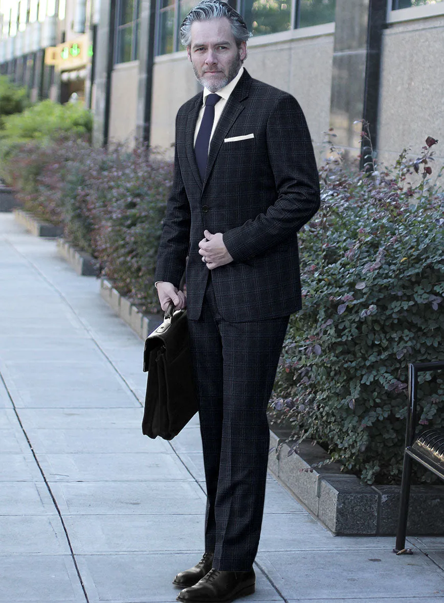 Italian Gaze Blue Checks Flannel Suit