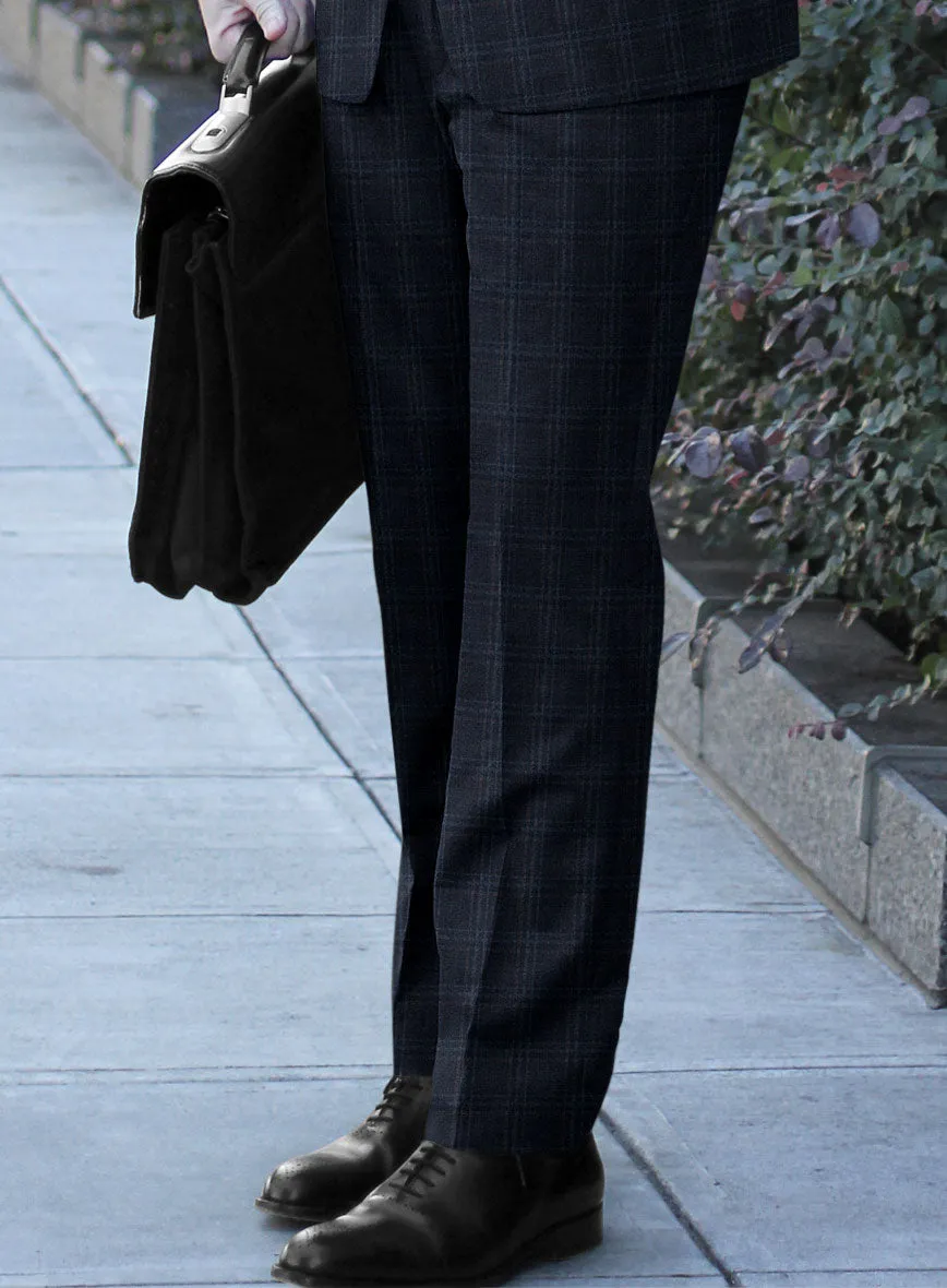 Italian Gaze Blue Checks Flannel Suit