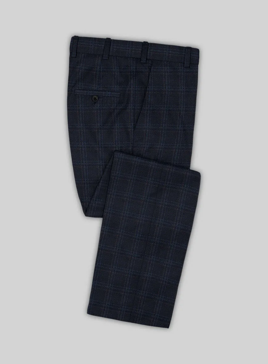 Italian Gaze Blue Checks Flannel Suit