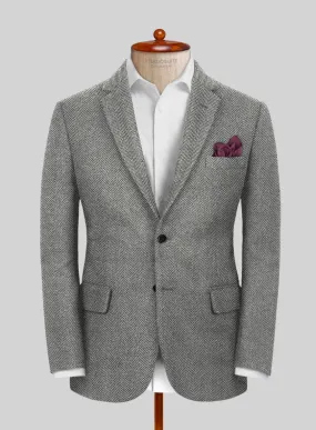 Italian Highlander Gray Herringbone Tweed Jacket