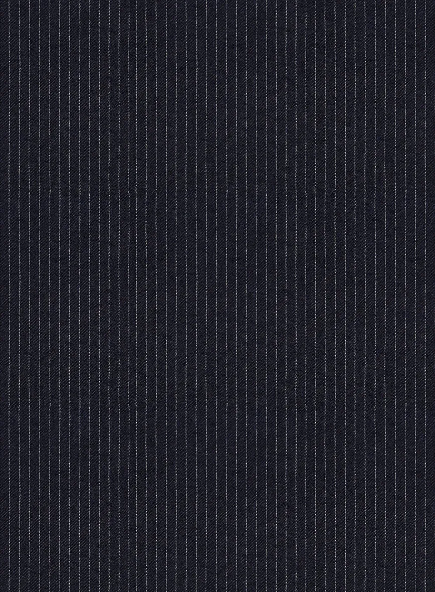 Italian Jague Blue Pinstripe Flannel Jacket