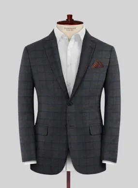 Italian Jamen Gray Checks Flannel Jacket