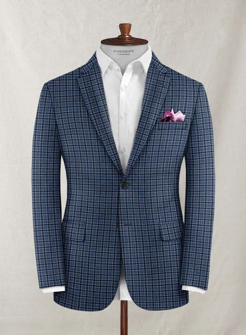 Italian Murano Amila Blue Wool Linen Suit