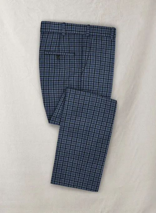 Italian Murano Amila Blue Wool Linen Suit