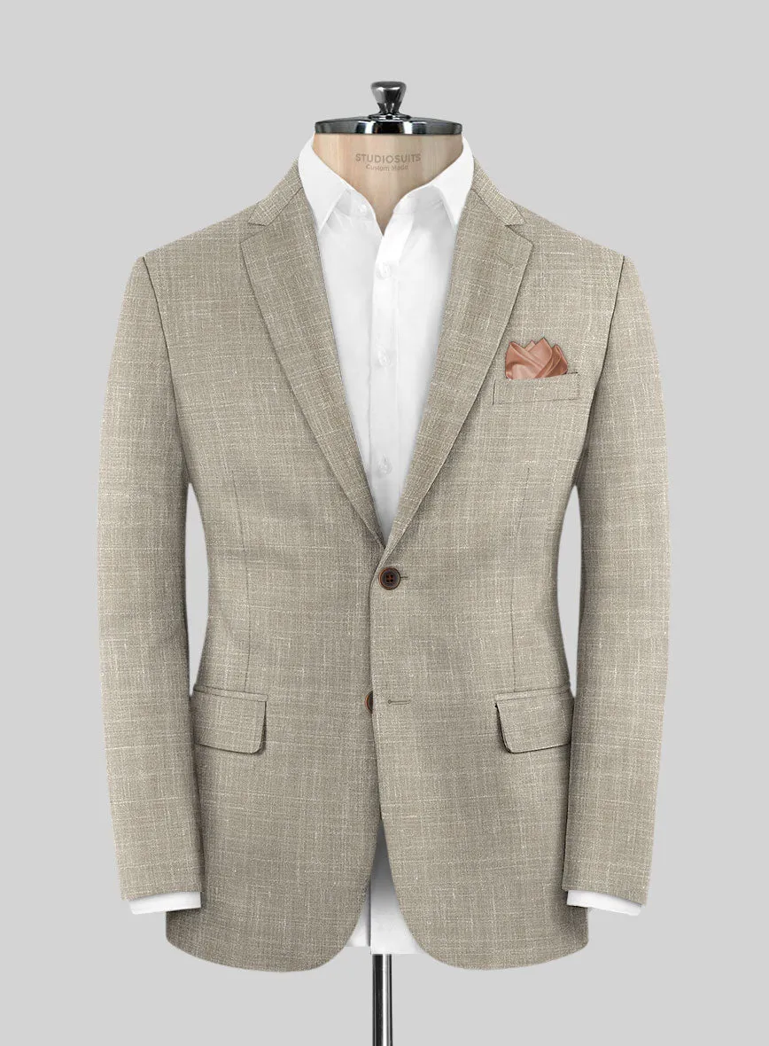 Italian Murano Beige Wool Linen Jacket
