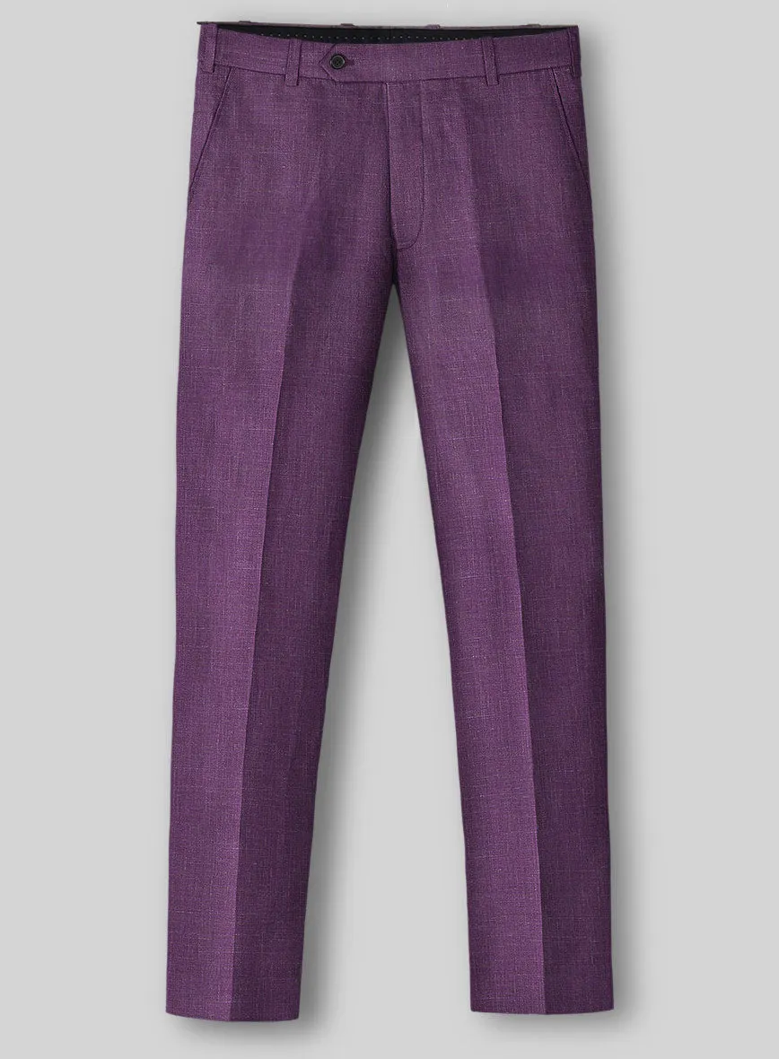 Italian Murano Eggplant Wool Linen Suit