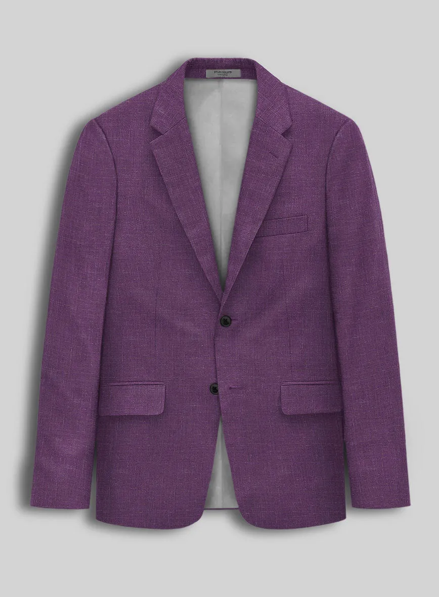 Italian Murano Eggplant Wool Linen Suit