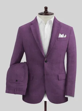 Italian Murano Eggplant Wool Linen Suit