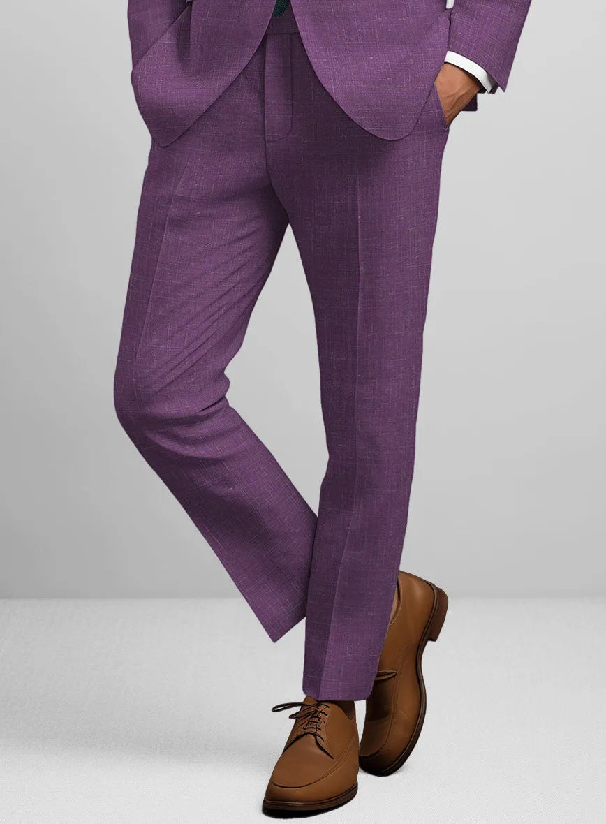 Italian Murano Eggplant Wool Linen Suit