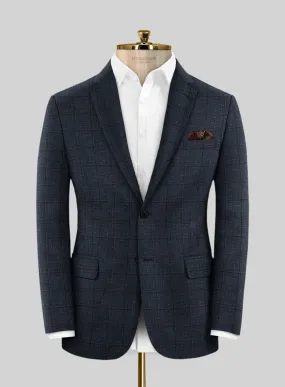 Italian Murano Ili Blue Wool Linen Silk Jacket