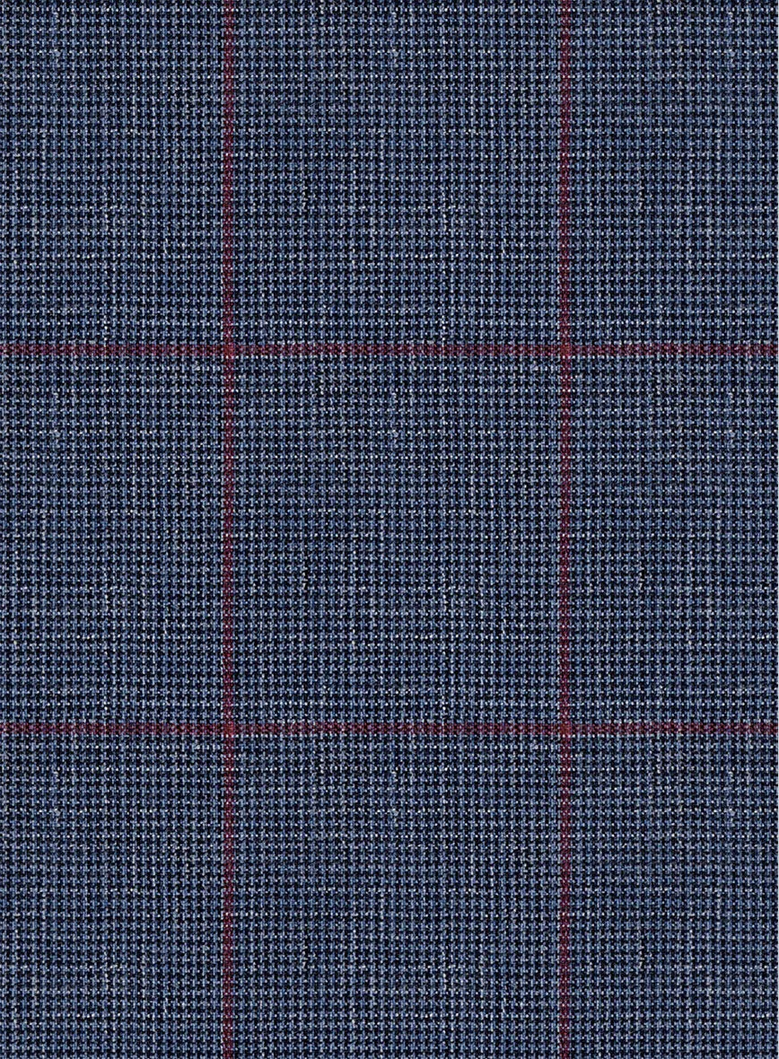 Italian Murano Leopo Blue Wool Linen Jacket