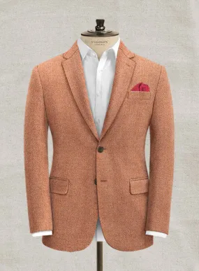 Italian Wide Herringbone Sea Orange Tweed Jacket
