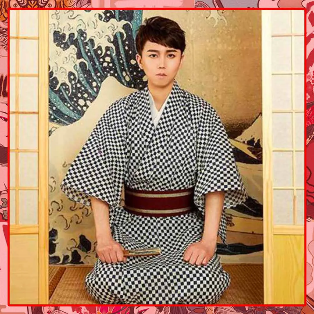 Japanese kimono men traditional ishidatami