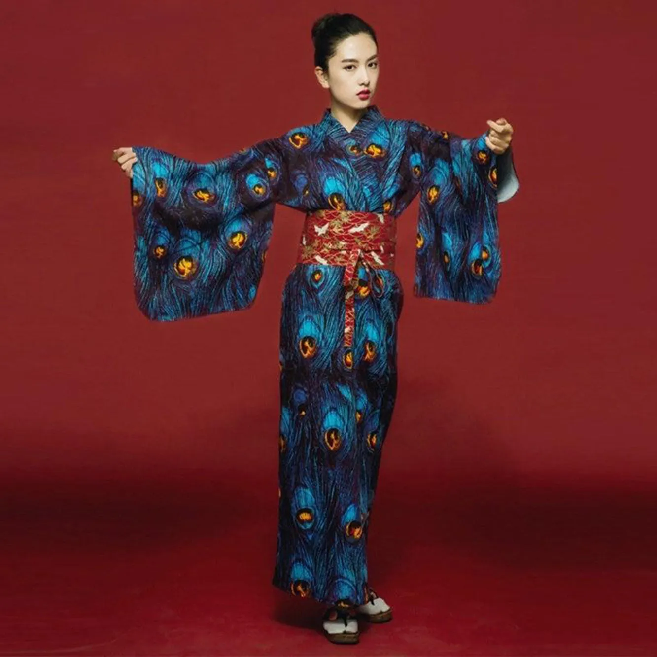 Japanese Long Kimono Blue