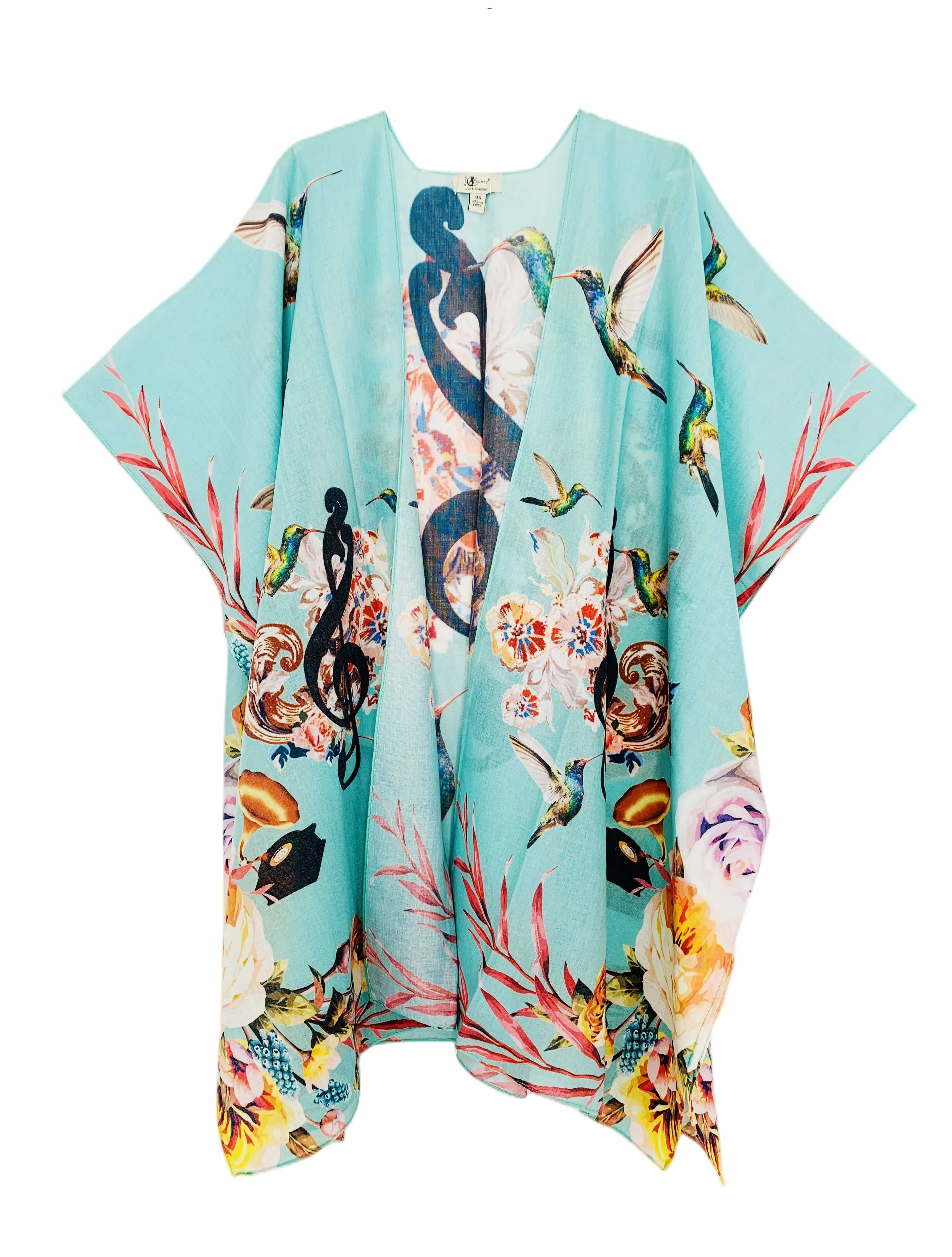 JC081155 Music Note & Hummingbird Kimono