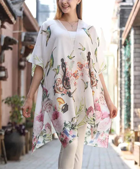 JC081155 Music Note & Hummingbird Kimono