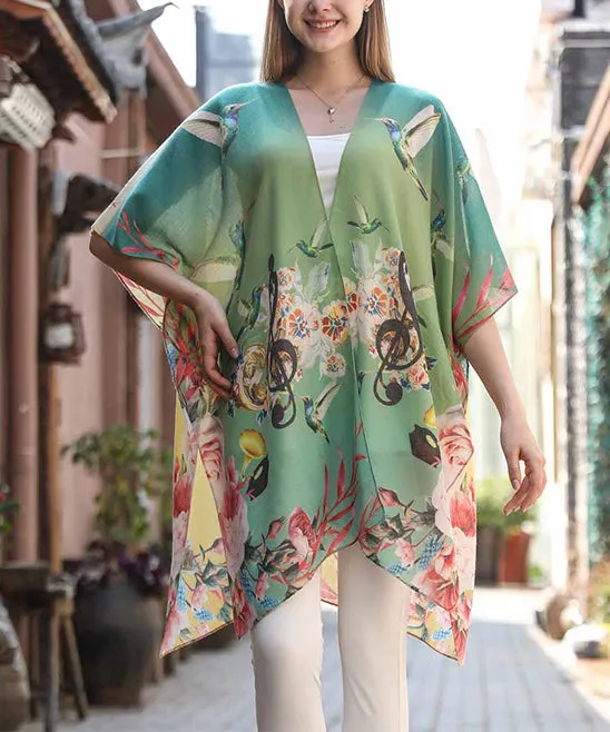JC081155 Music Note & Hummingbird Kimono
