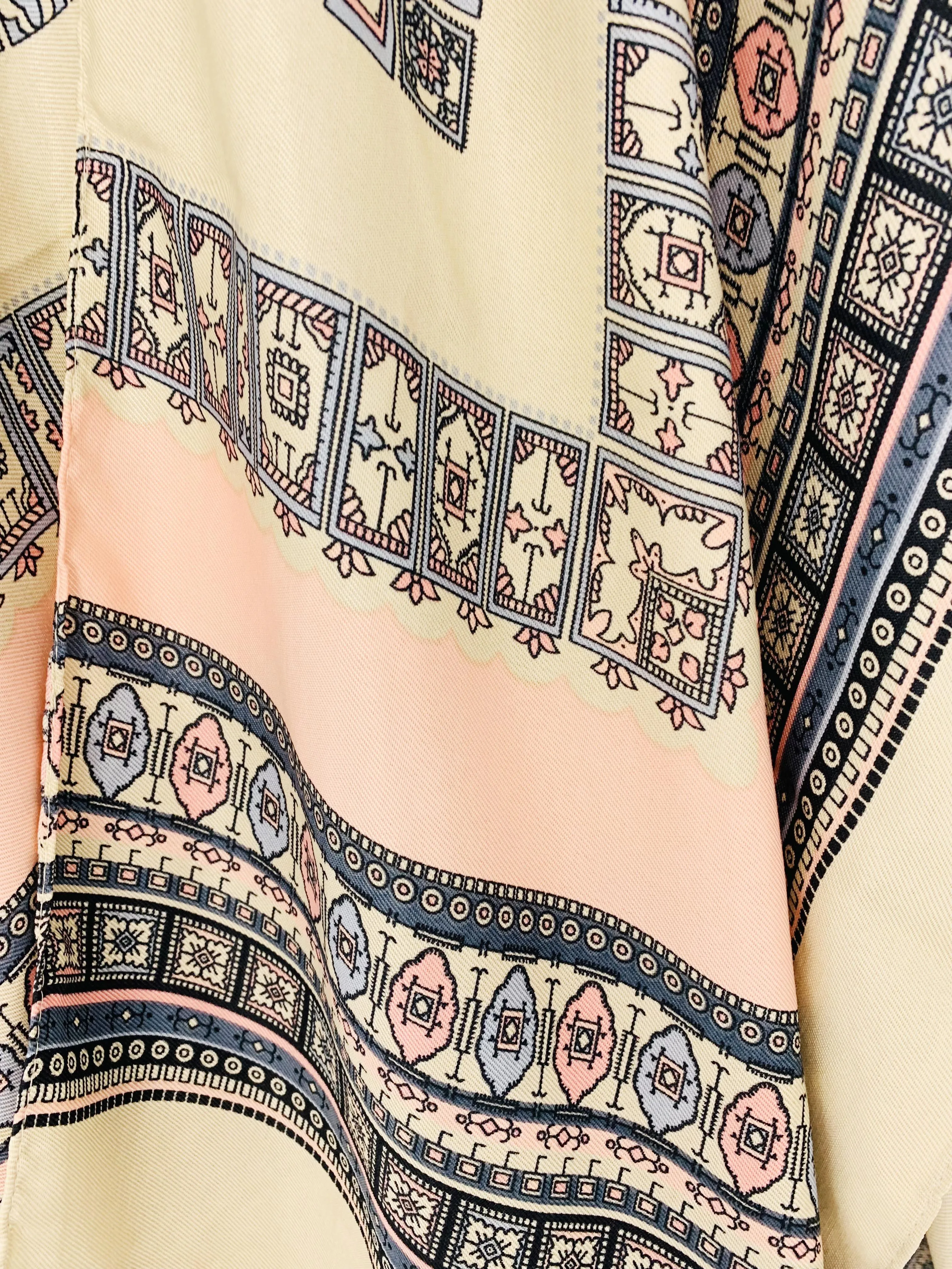 JC083363 Pink-Multi Tassel-Accent Vintage-Accent Kimon