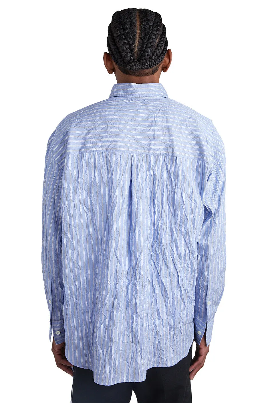 John Elliott Crinkled Kimono Shirt 'Broker Stripe'