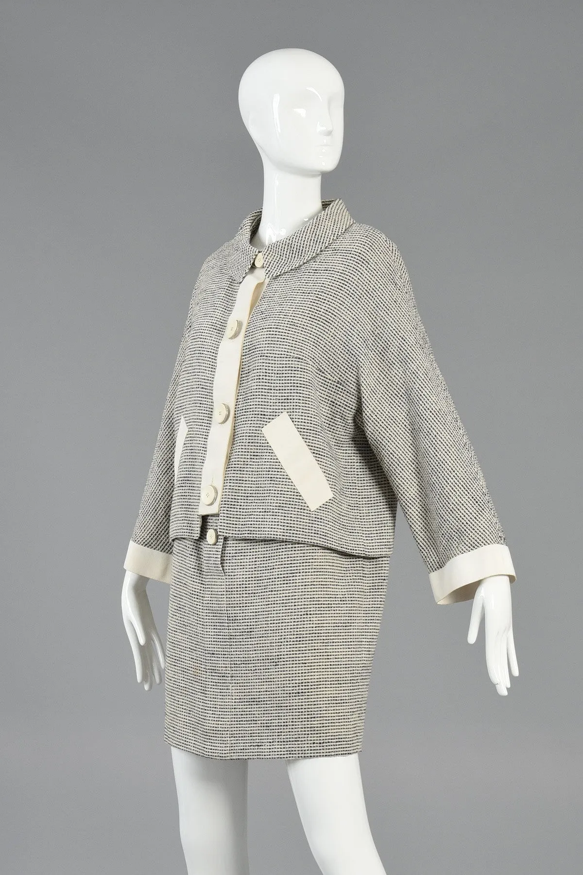 Karl Lagerfeld 1990s Monochrome Sack Dress   Jacket