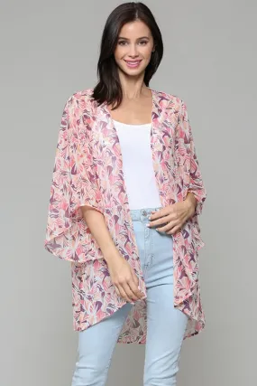 Keepsake Open Short Kimono Sleeves Cardigan - Pink