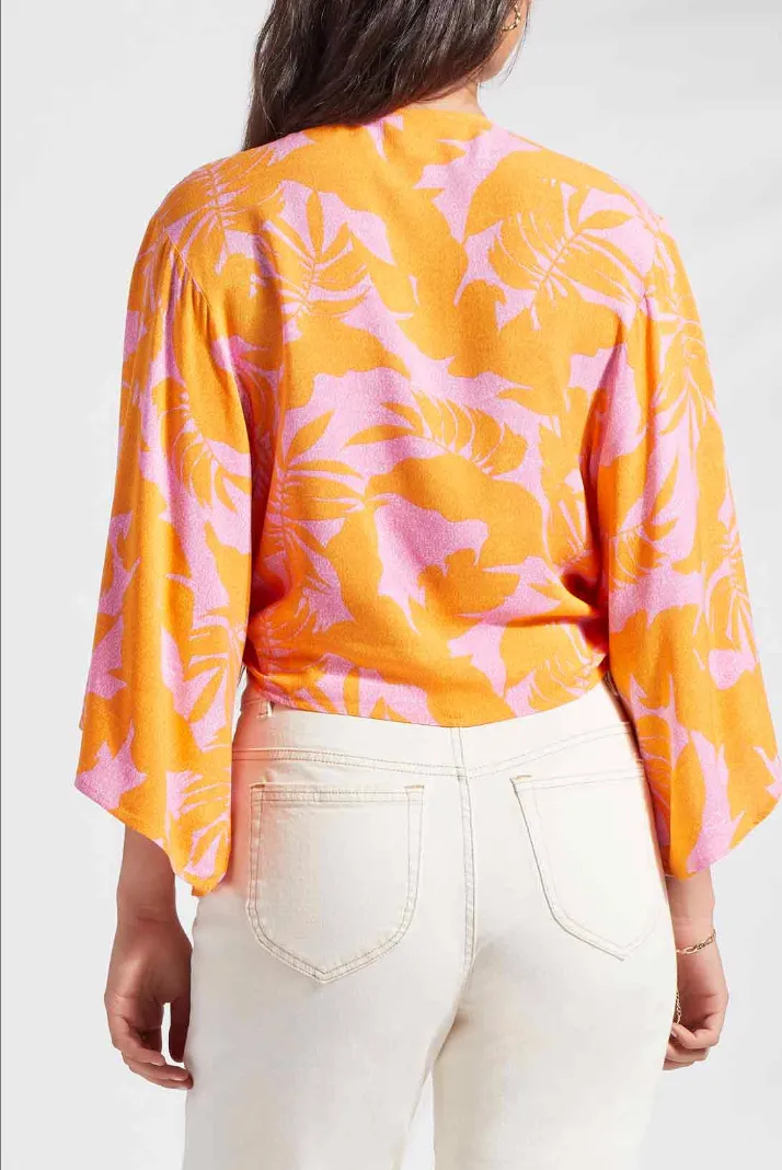 Kimono Top w/ Front Tie - Canary