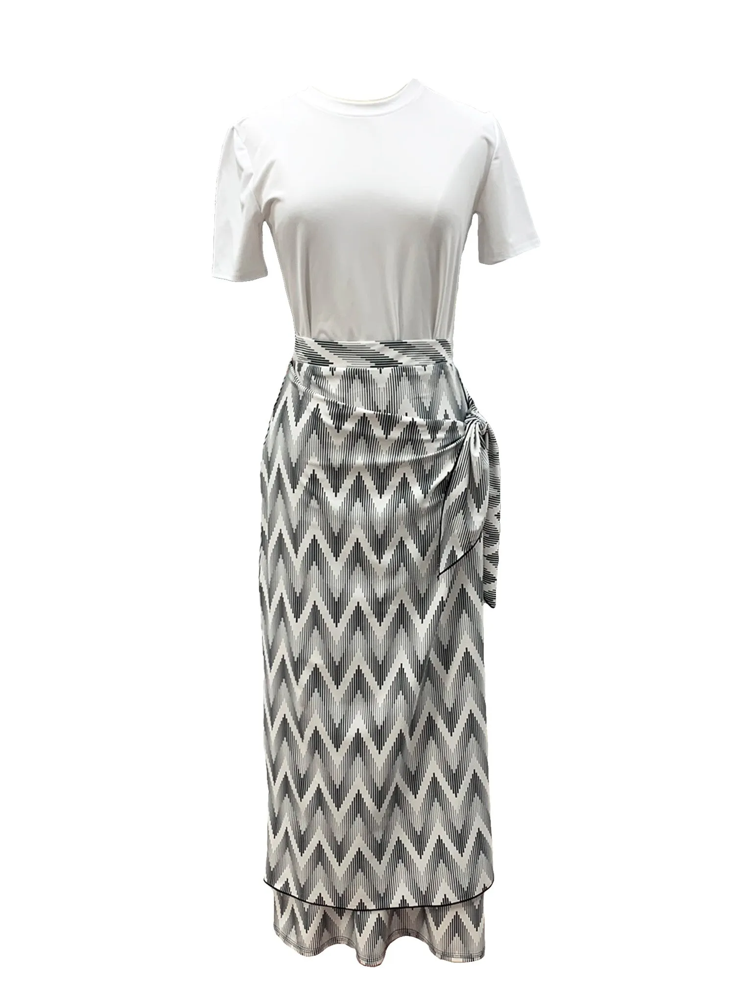 Ladies Chevron Maxi Sarong Wrap Swim Skirt
