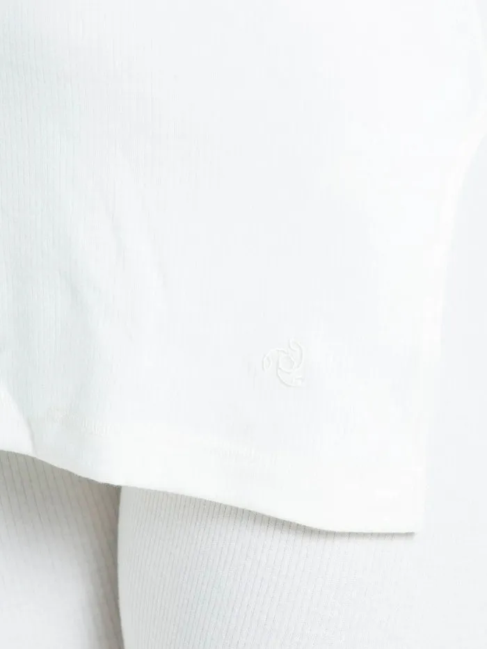 Ladies Off White Thermal 3 quarter Sleeve Top