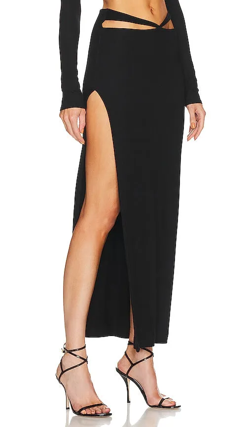 Lama Jouni Strap Maxi Skirt in Black