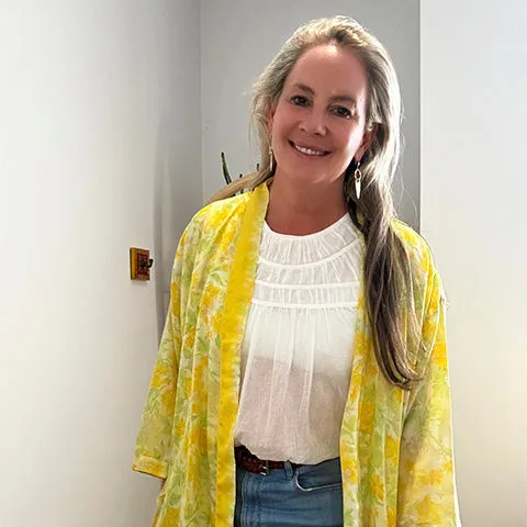Lemon Chartreuse Silk Kimono