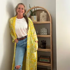 Lemon Chartreuse Silk Kimono