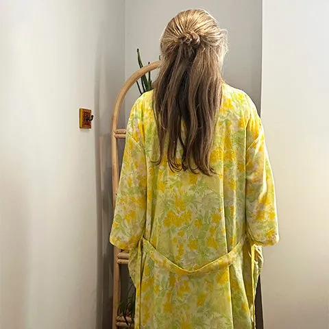 Lemon Chartreuse Silk Kimono
