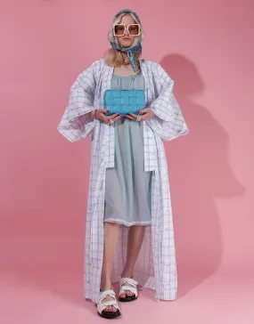 Long chequered kimono