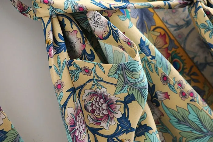 Long Paisley Bohemian Kimono Maxi Dress