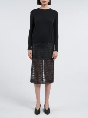 Low Rise Sheer Skirt in Black