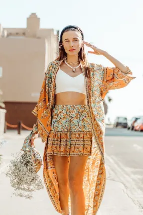 Mía Bohemian Floral Print Kimono Style Robe