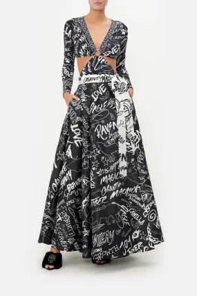 MAXI WRAP SKIRT SPIRIT SCRIBBLE