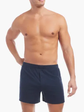 Men's 2 Pack Plain Solid Boxer,Navy