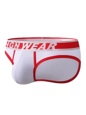 Mens Contrast Colors Underwear U Convex  Pouch Breathable Briefs