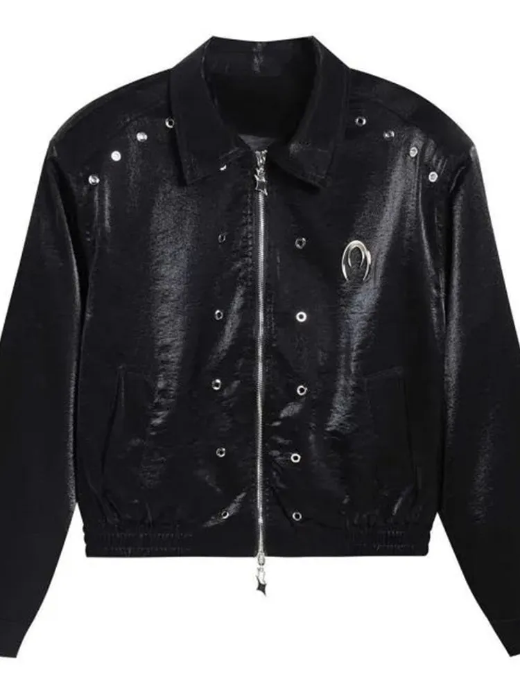 Mens Glossy Zipper Jacket