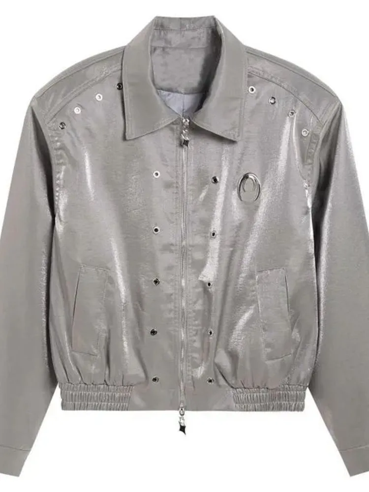 Mens Glossy Zipper Jacket