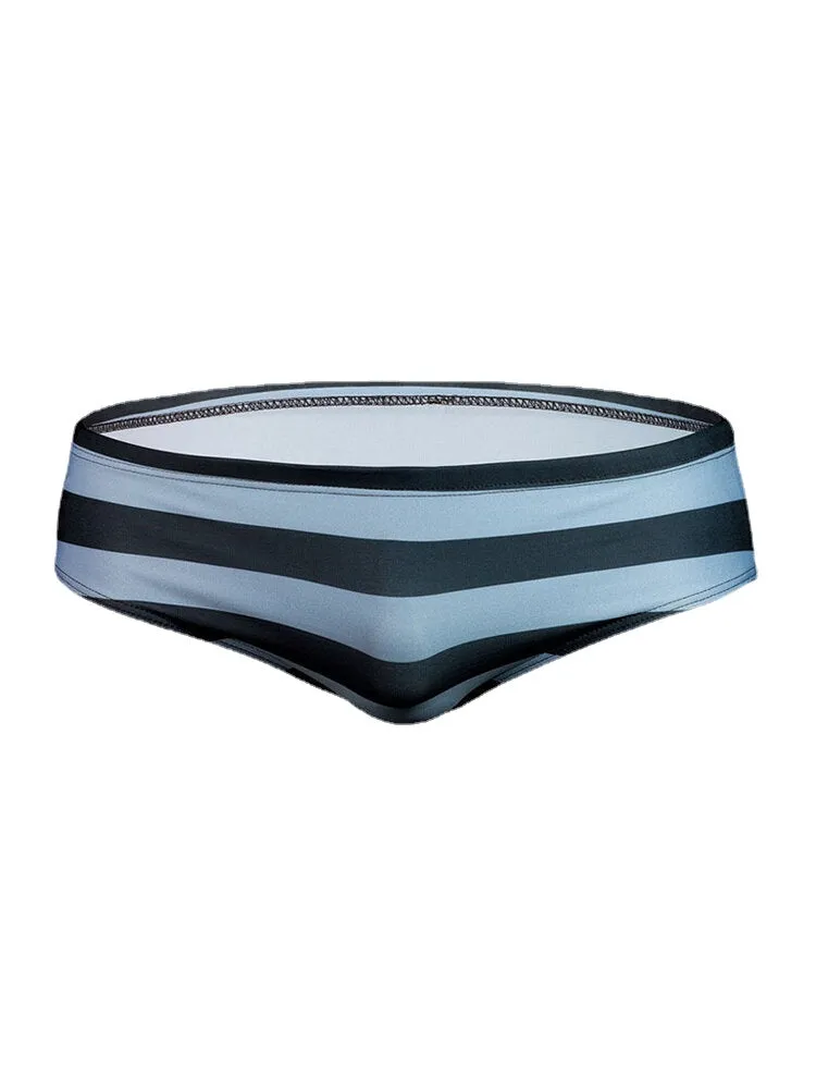 Men's Low Waist Stripe Bikini Underwear - Chinlon, Skinny Fit, Home Wear