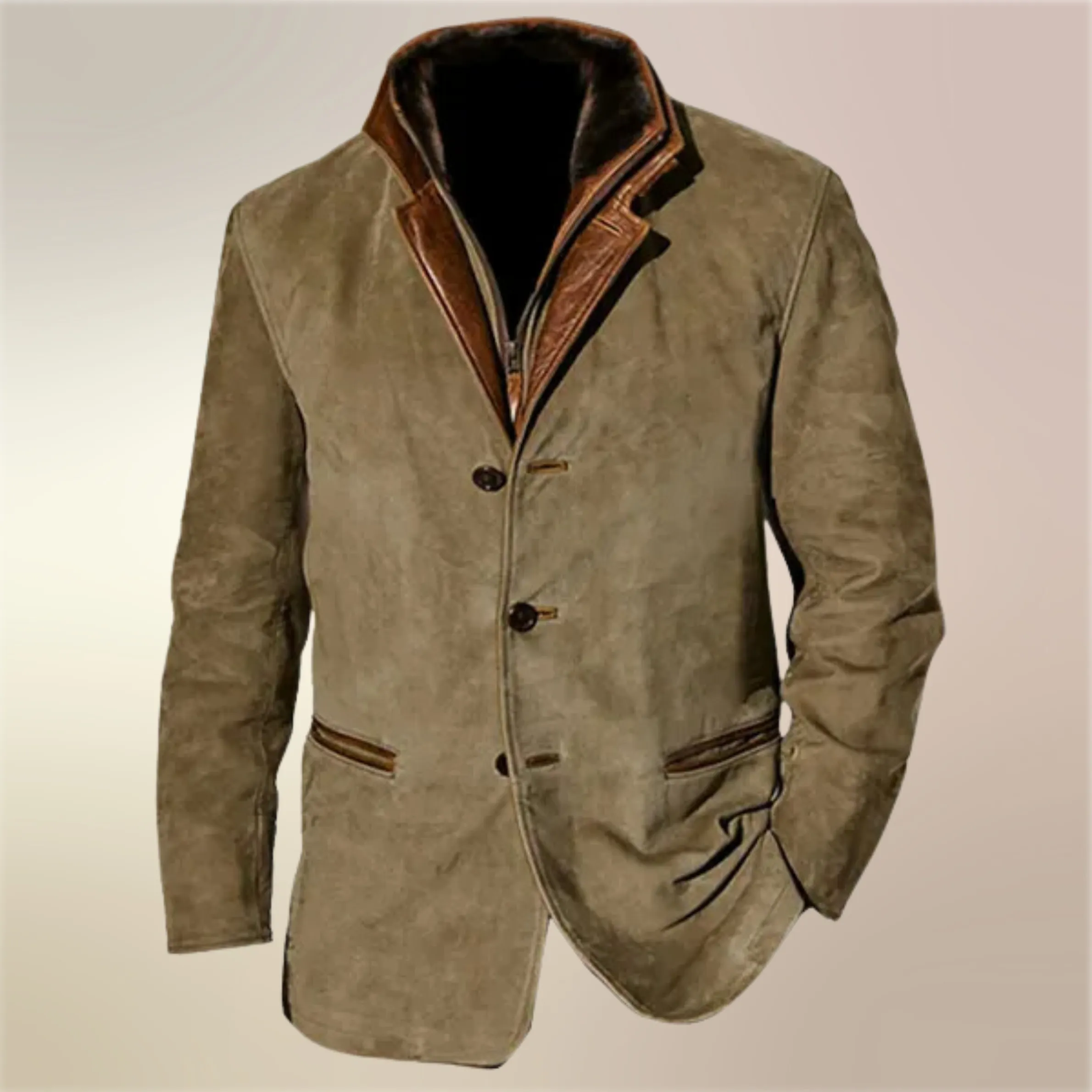 Men's Vintage Buckskin Leather Jacket