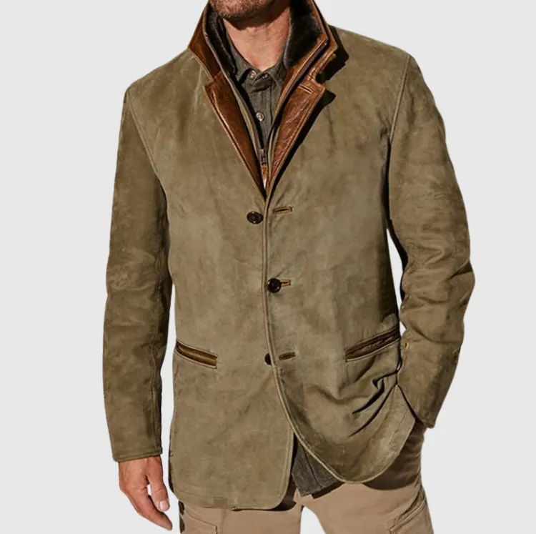 Men's Vintage Buckskin Leather Jacket