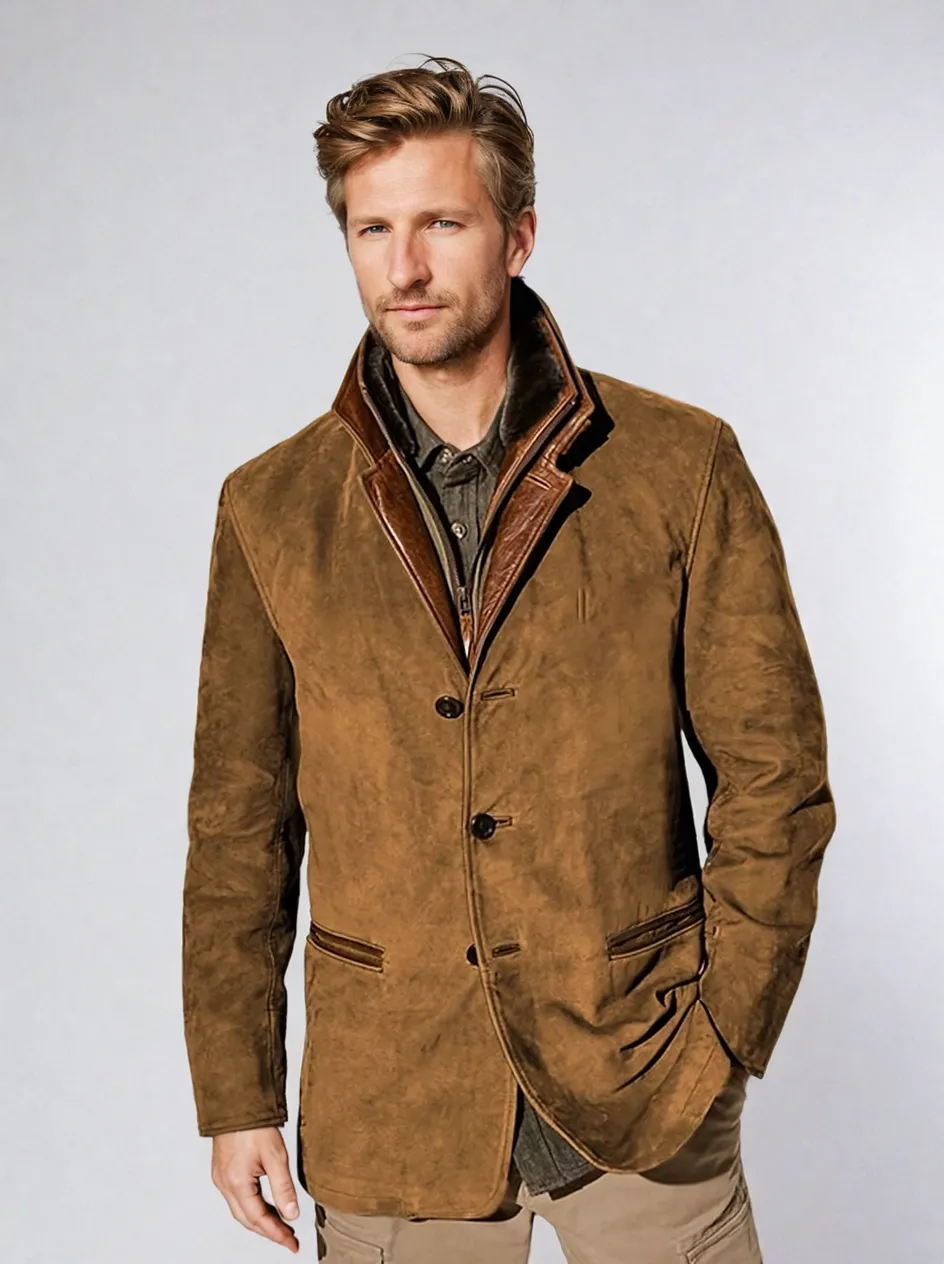Men's Vintage Buckskin Leather Jacket