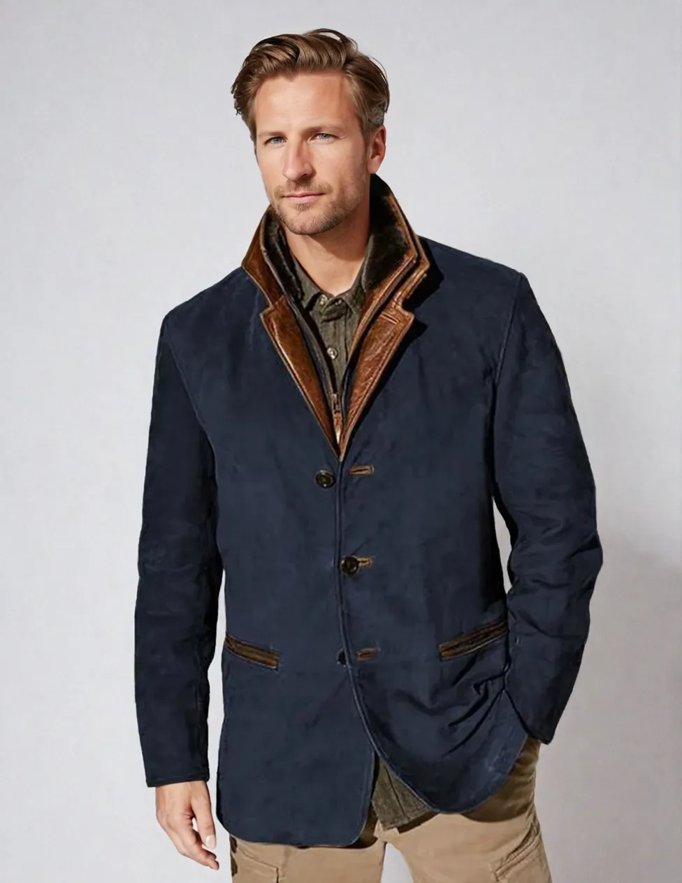 Men's Vintage Buckskin Leather Jacket