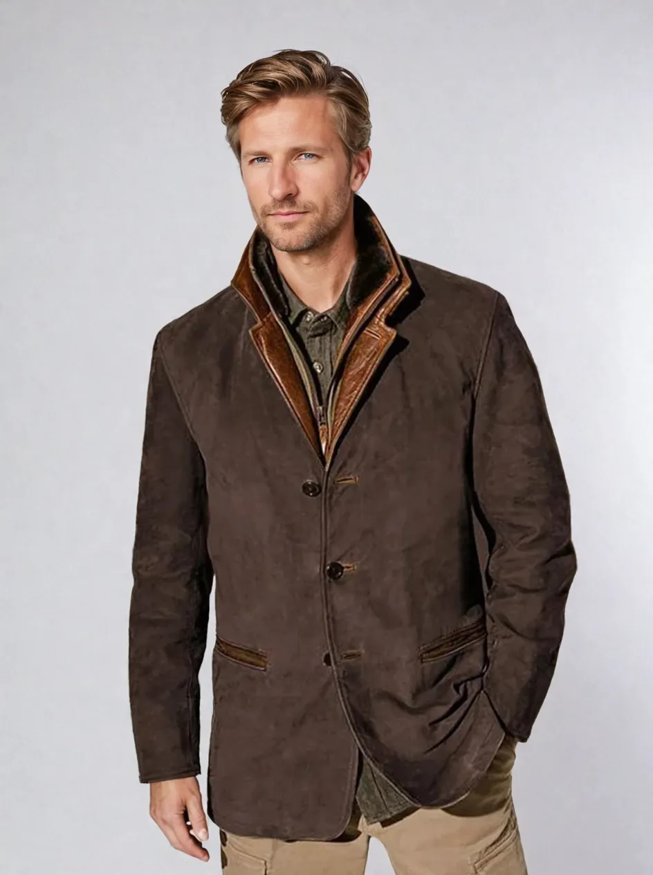 Men's Vintage Buckskin Leather Jacket