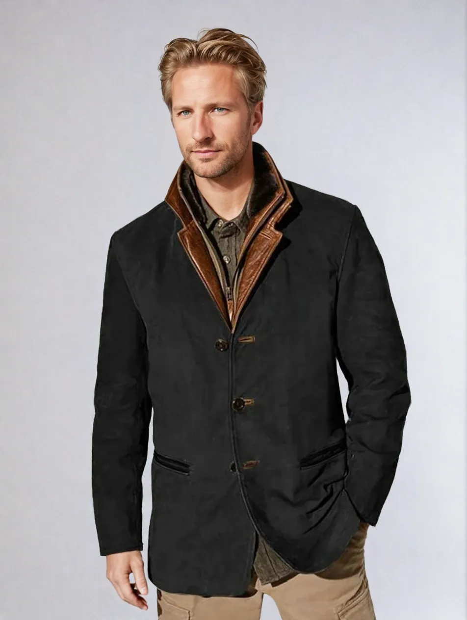 Men's Vintage Buckskin Leather Jacket